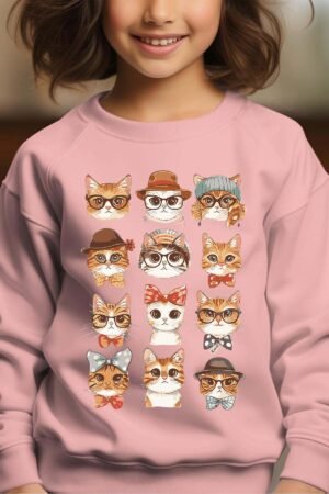 Sweat Col Rond Fille en Gros | Cat Familly