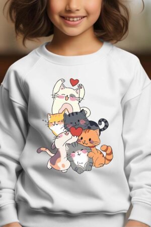 Sweat Col Rond Fille en Gros | Cat joy