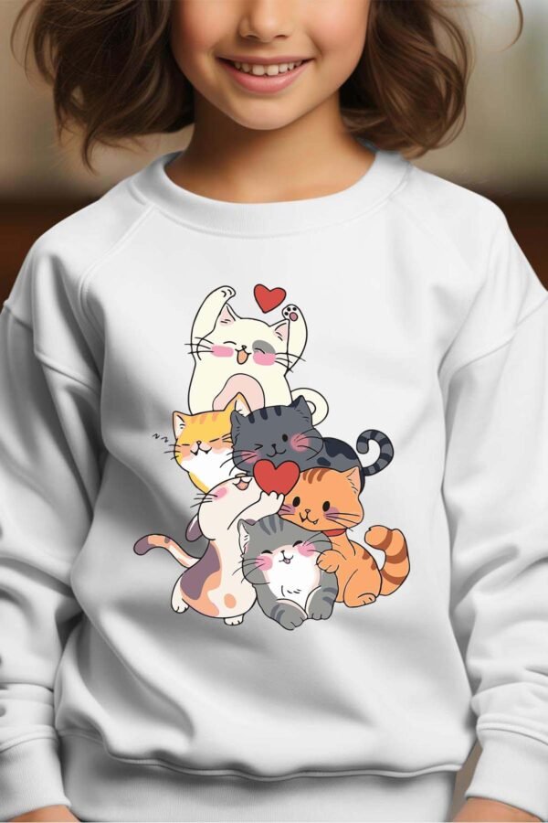 Sweat Col Rond Fille en Gros | Cat joy