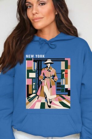 City Grace – Sweat Capuche Femme – Bleu Roi