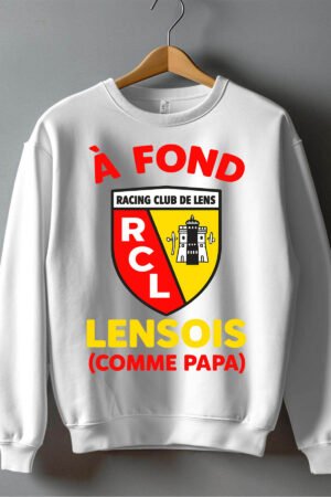 Fond lens Papa – Sweat Col Rond Garçon – Blanc