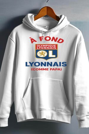 Fond lyon papa – Sweat capuche Garçon – Blanc