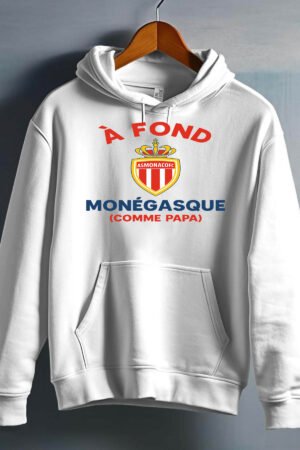 Fond monaco papa – Sweat capuche Garçon – Blanc