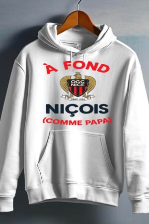 Fond nice papa – Sweat capuche Garçon – Blanc
