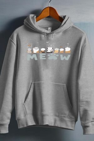 Meaw Paw – Sweat capuche Fille – Gris