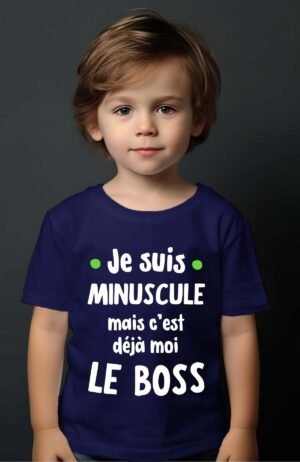 Minuscule Boss – Tshirt Garçon – Marine