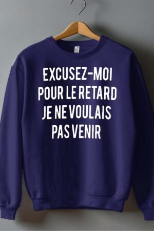 Pas venir – Sweat Col Rond Garçon – Marine