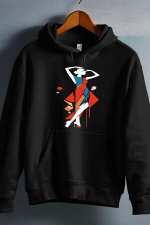 Silhouette Art – Sweat capuche Fille – Noir