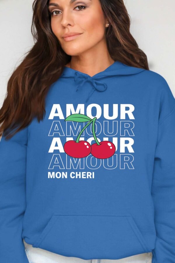 Amour cerise  - Sweat Capuche Femme