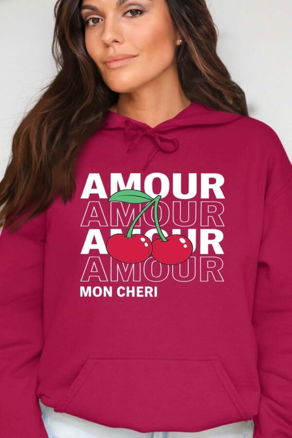 Amour cerise  - Sweat Capuche Femme