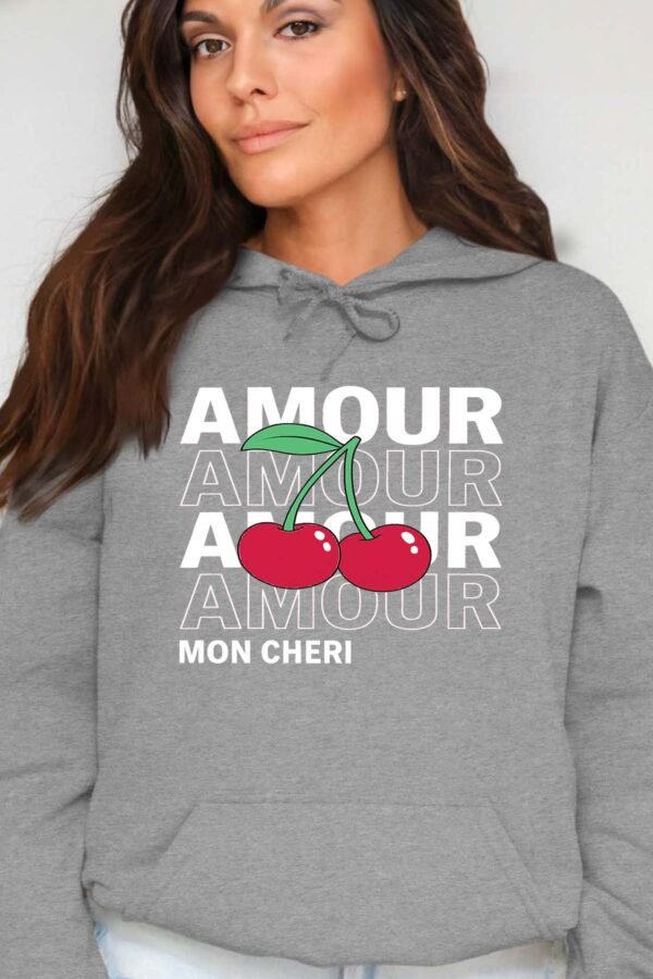 Amour cerise  - Sweat Capuche Femme