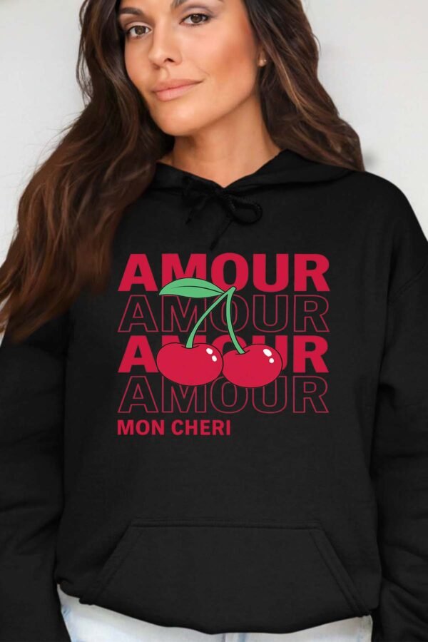 Amour cerise  - Sweat Capuche Femme