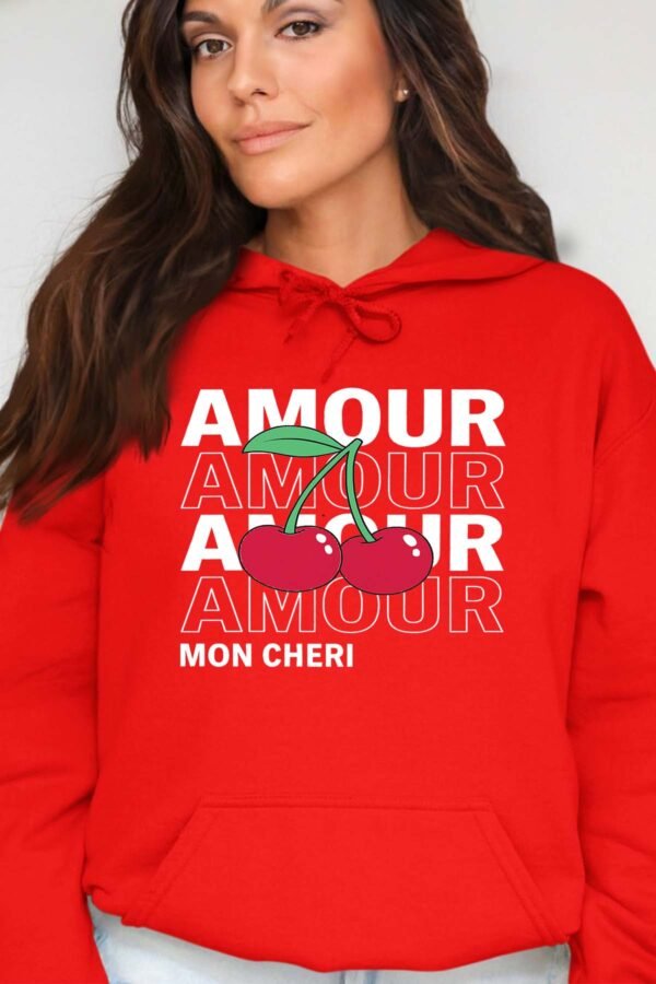 Amour cerise  - Sweat Capuche Femme