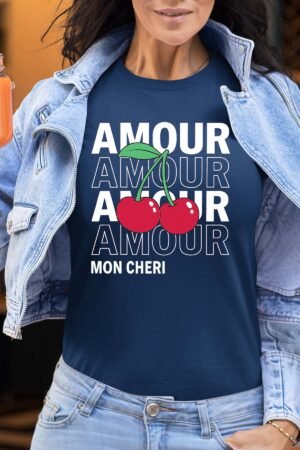 amour cerise – Tshirt Femme – Marine