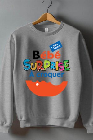 bébé surprise – Sweat Col Rond Garçon – Gris