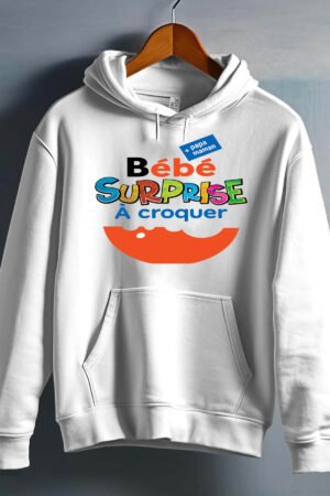 bébé surprise – Sweat capuche Garçon – Blanc
