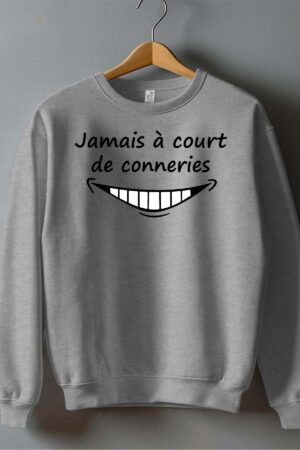 court conneries – Sweat Col Rond Garçon – Gris