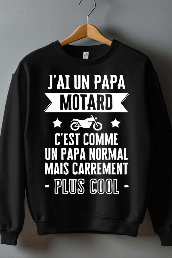 Sweat Col Rond Garçon en Gros | Papa motard cool