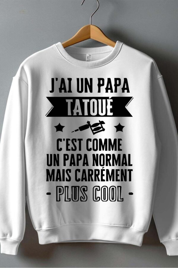 Sweat Col Rond Garçon en Gros | Papa tatoué cool