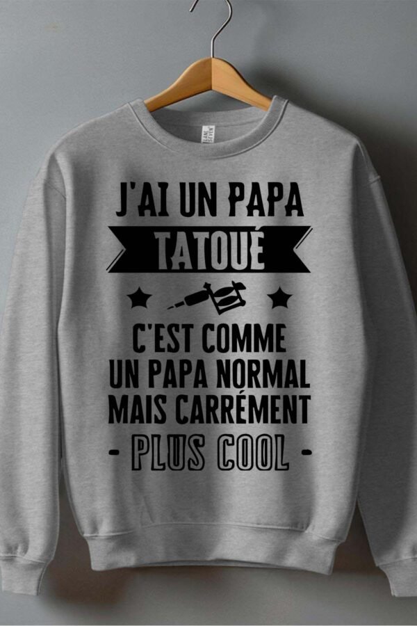 Sweat Col Rond Garçon en Gros | Papa tatoué cool