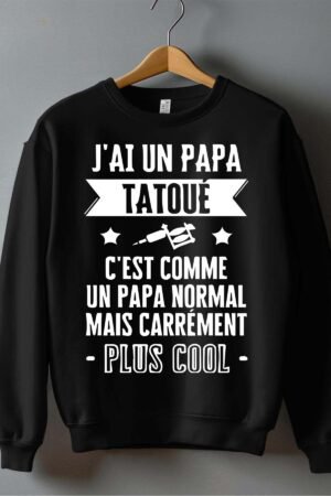 Sweat Col Rond Garçon en Gros | Papa tatoué cool