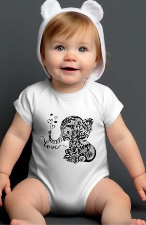 Eléphant love- Body Bébé Fille