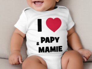 J'aime papy et mamie  - Body Bébé Fille