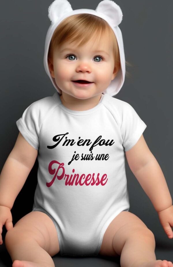 J'men fou je suis une princesse - Body Bébé Fille