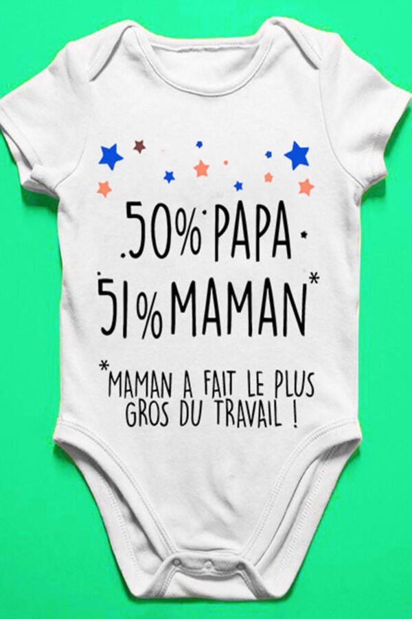 50 papa et maman plus - Body bébé garçon