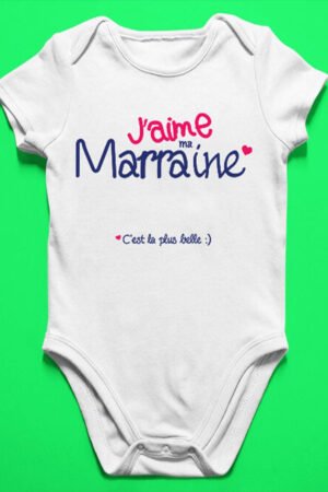 J'aime ma Marraine - Body Bébé Fille