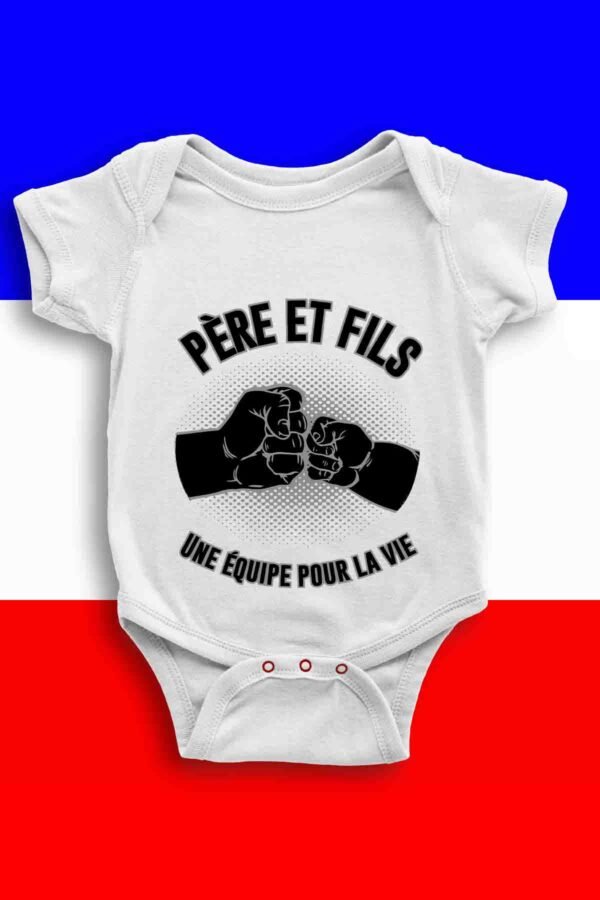 Père et fils une équipe pour la vie - Body bébé garçon