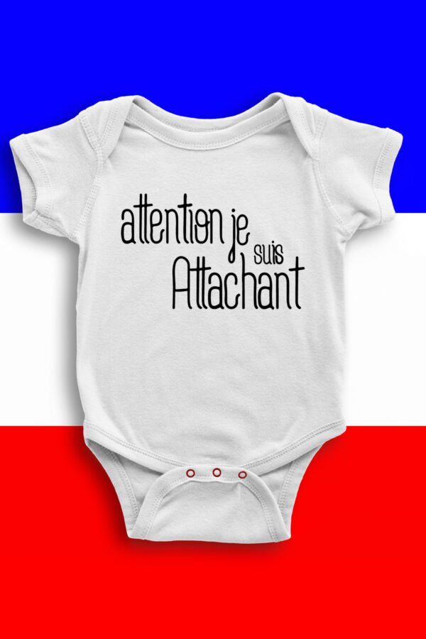 Attention je suis attachant - Body bébé garçon