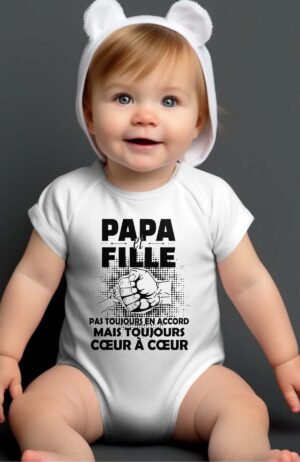 Papa et fille pas toujours en accord  - Body Bébé Fille