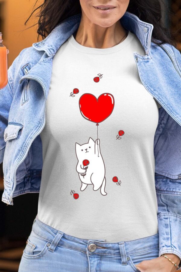 Chat vole cœur - Tshirt Femme