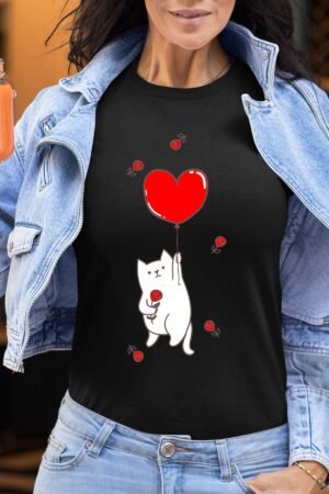 Chat vole cœur - Tshirt Femme