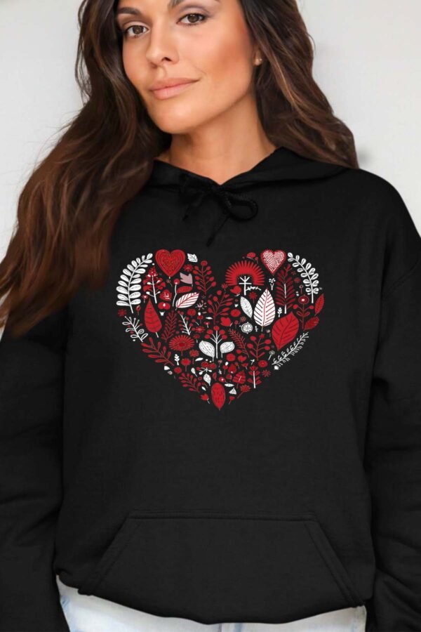 Cœur feuille - Sweat Capuche Femme