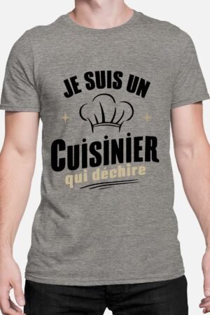 Cuisinier déchire – Tshirt Homme – Gris