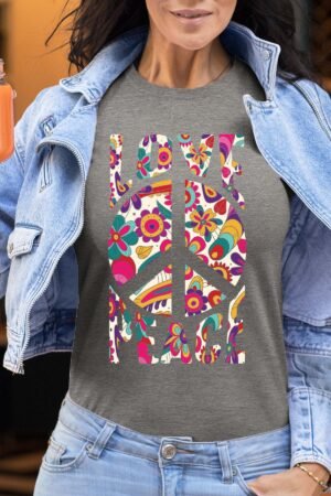 Flower Power – Tshirt Femme – Gris