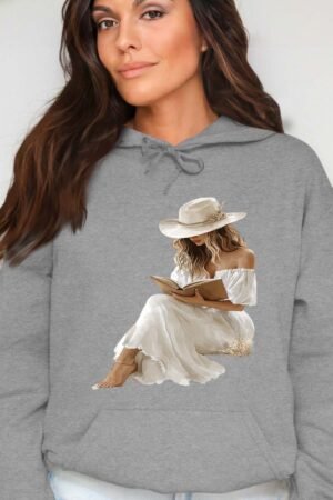 Girl read cap – Sweat Capuche Femme – Gris