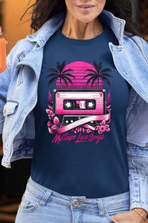 K7Mixtape – Tshirt Femme – Marine