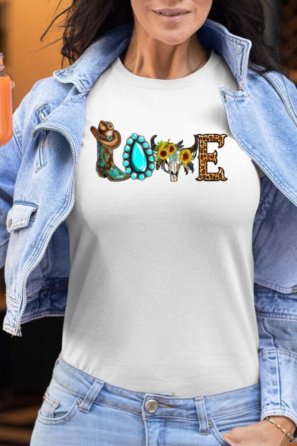 LOVE COWBOY - Tshirt Femme