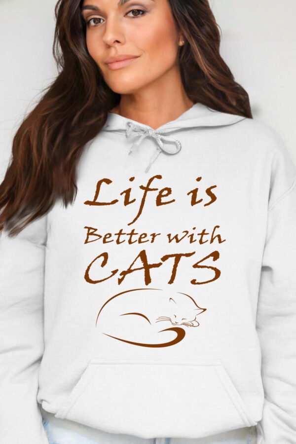 Life cats marron - Sweat Capuche Femme