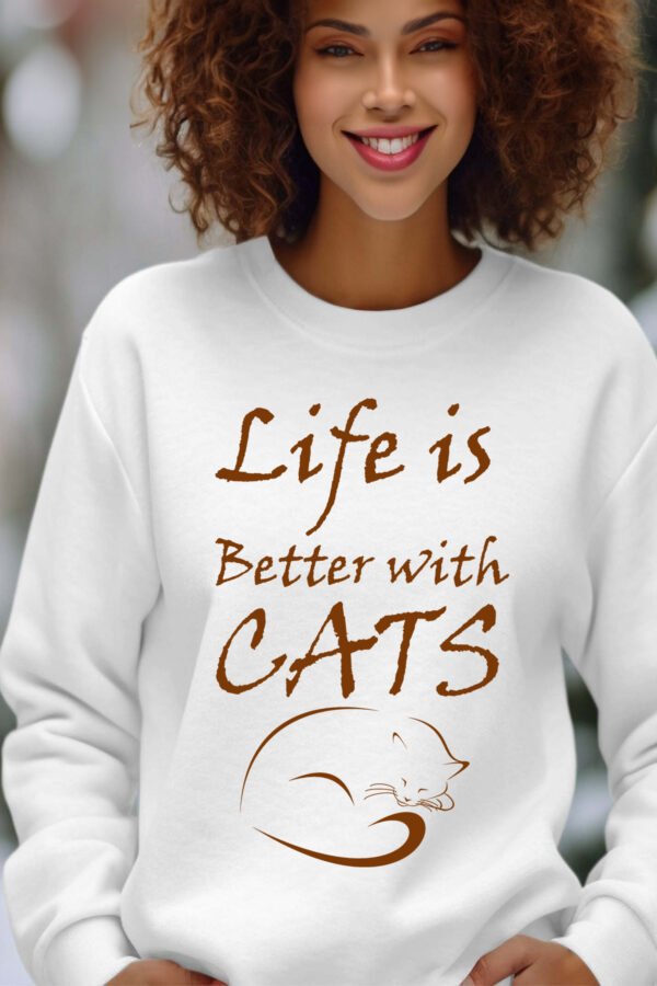 Sweat Col Rond Femme en Gros | Life cats marron