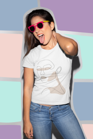 Line art face - Tshirt Femme