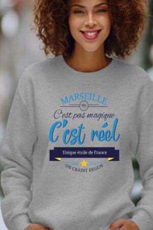 Marseille reel – Sweat Col Rond Femme – Gris
