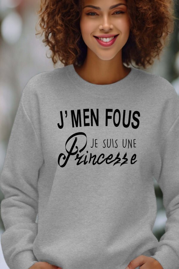 Sweat Col Rond Femme en Gros | M'en fou princesse