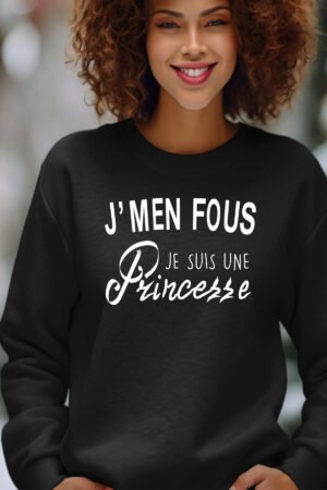 Sweat Col Rond Femme en Gros | M'en fou princesse