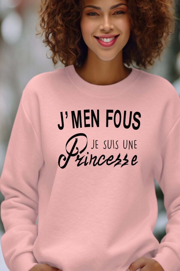 Sweat Col Rond Femme en Gros | M'en fou princesse