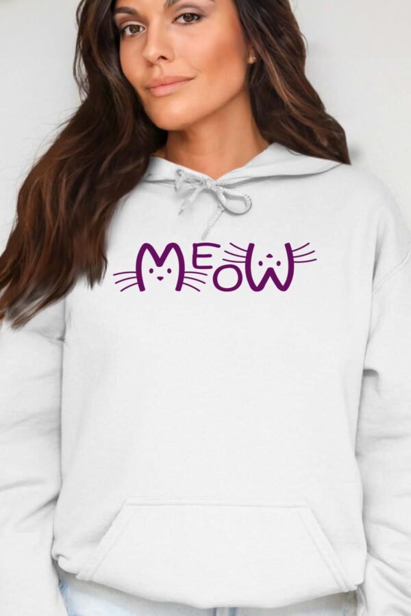 Meow violet  - Sweat Capuche Femme