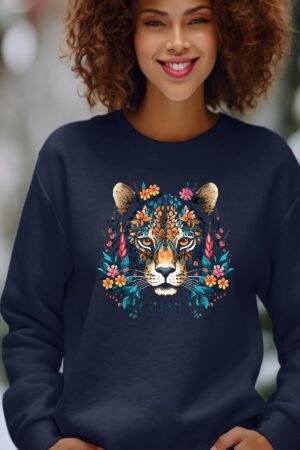 Midjourney model 3 – Sweat Col Rond Femme – Marine